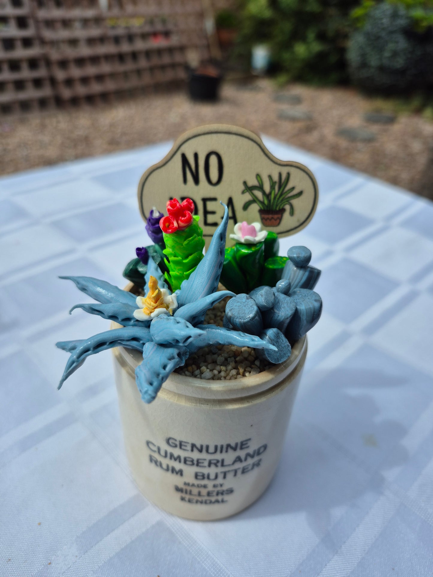 Vintage brandy butter Cacti jar